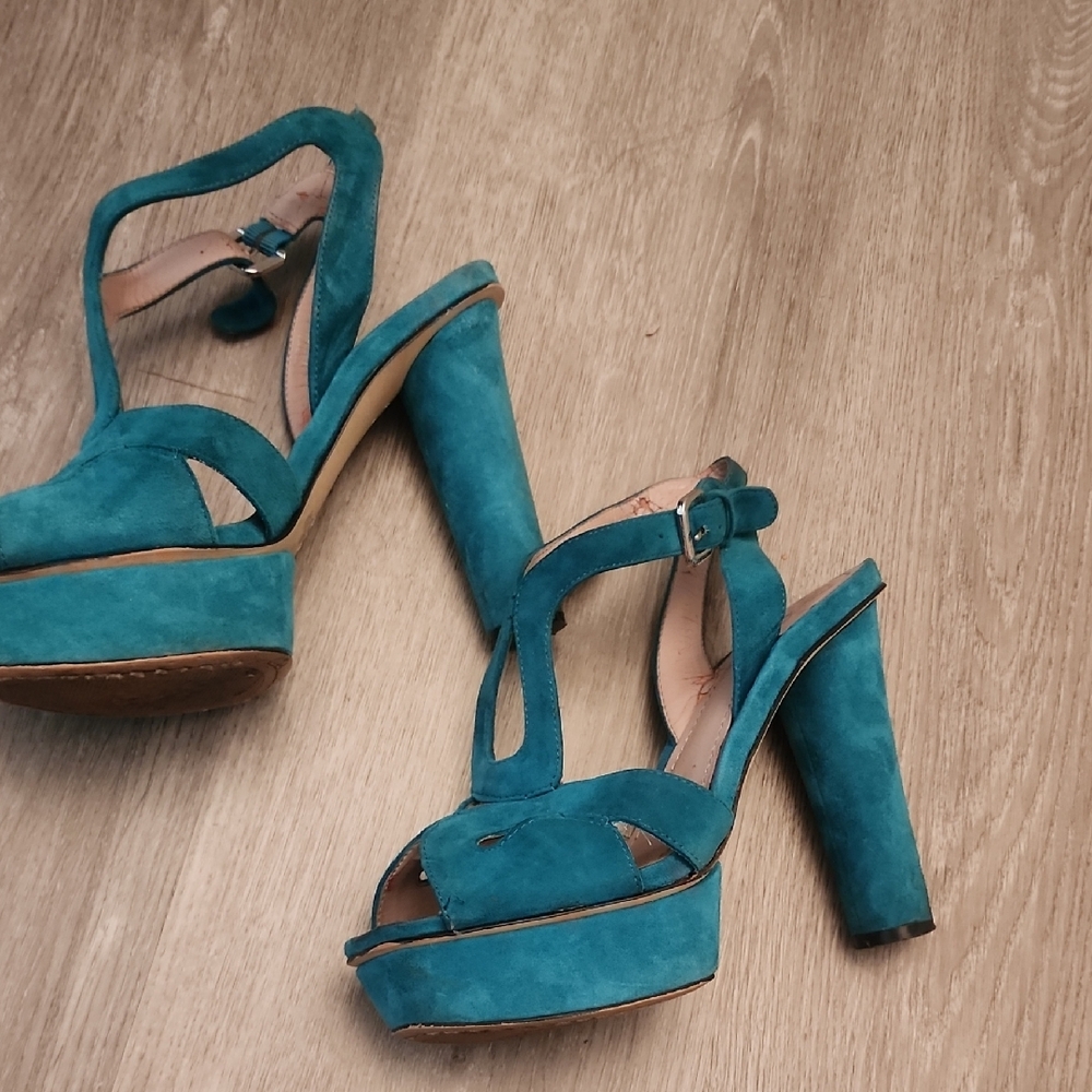 Vince Camuto Turquoise Strappy Heels - Picture 2 of 5
